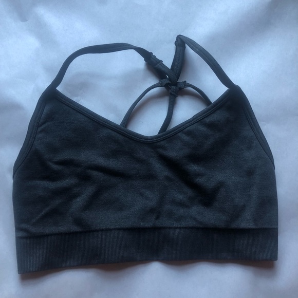 ❤️Aerie Offline Charcoal Grey Bralette Crisscross Back Size M - Picture 4 of 6